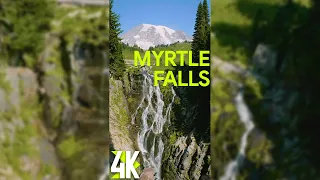 2HRS Astonishing Myrtle Falls - 4K Summer at Mt Rainier - Vertical Video with Relaxing Nature Sound