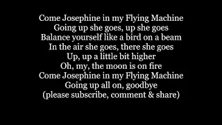 Come Josephine in my Flying Machine Lyrics Words trending 1910 sing along music song