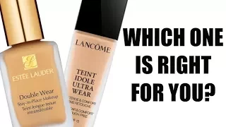 Estee Lauder Double Wear Stay-in-Place Makeup vs.  Lancome Teint Idole Ultra Wear Foundation
