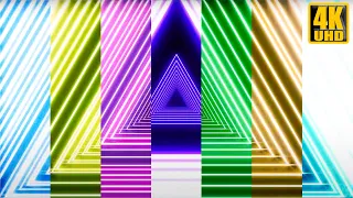 Party Neon Glow Tri Laser Tunnel | Motion 4K Screensaver | VJ LOOP