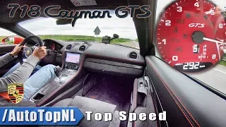 Porsche 718 Cayman GTS 292km/h AUTOBAHN TOP SPEED by AutoTopNL