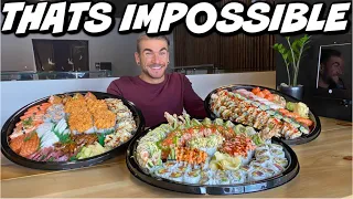 WORLDS BIGGEST SUSHI CHALLENGE | Impossible Food Challenge | Huge Sushi Platter | Man Vs Food