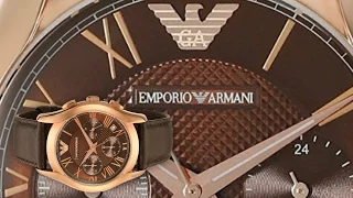 Emporio Armani Men's Dress Brown Leather Watch AR1707