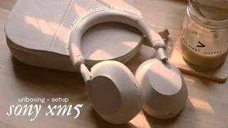 unboxing sony wh-1000xm5 (silver)🌷 active noise-canceling & aesthetic headphones