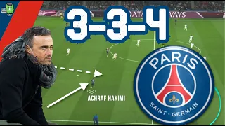 LUIS ENRIQUE'S 3-3-4 ACHRAF HAKIMI INVERTED FULL-BACK | PSG TACTICS