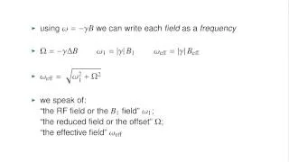 Lecture 2 - Chapter 4: The vector model by Dr James Keeler: "Understanding NMR spectroscopy"