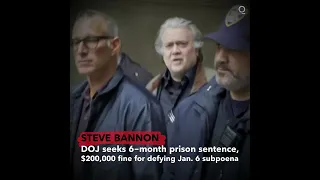 Steve Bannon: DOJ Seeks 6-Month Sentence for Defying Jan. 6 Subpoena