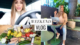 VLOG | Grocery Haul, What's In My Bag, Veggie Burger Recipe | Annie Jaffrey