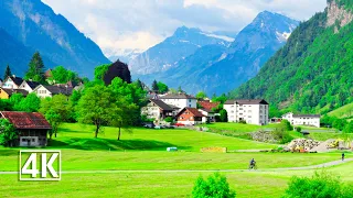 Glarus Switzerland, a beautiful village nestled between mountains at the foot of the Glärnisch ridge