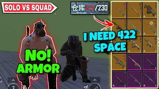 I Need 422 Space In My Inventory For all Loot 😵‍💫 - No Armor ❌ Solo vs Squad ✅ | Pubg Metro Royale