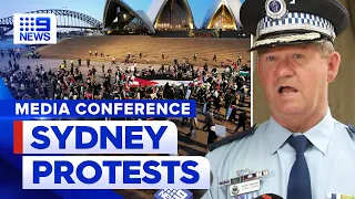 NSW Police on protest activity in Sydney amid Israel-Hamas war | 9 News Australia