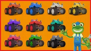 Counting Monster Trucks | Learn With Gecko | Learn to Count 1 to 10