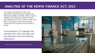 Analysis of the Kenya Finance Act, 2023