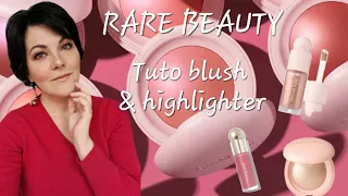 RARE BEAUTY Soft Pinch powder blush / Tutoriel blush et highlighter uniquement ! #rarebeauty