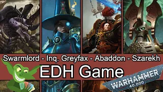 Who's the most grim dark? Swarmlord vs Greyfax vs Abaddon vs Szarekh #MTGxWH40K #edh #cmdr game play