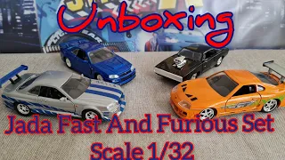 Open Up "UNBOXING " Jada Toys Fast And Furious Diecast Set Scale 1/32