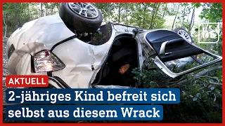 2-jähriges Kind klettert aus Fenster von Unfall-Auto | hessenschau