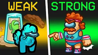 *NEW* WEAK vs STRONG IMPOSTER ROLE in Among Us?! (Funny Mod)