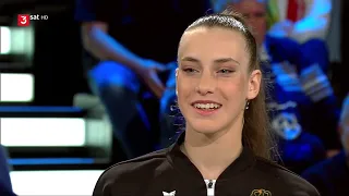 Darja Varfolomeev im ZDF Sportstudio - Torwandschiessen