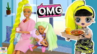 FULL MOVIE - OMG DOLL SICK DAY ROUTINE | Barbie LOL Family Doll Story | Doll Sick Day Movie