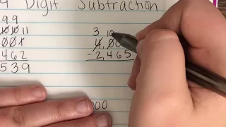 How to Subtract 4 Digits Across Zeros