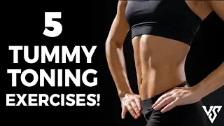 HOW TO FLATTEN YOUR STOMACH (5 Tummy Toning Exercises) | V SHRED