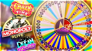 I played ALL the LIVE wheels?! (Monopoly, Crazy time, Dream catcher)