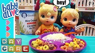 👶Baby Alive Daycare! First day of school for Kitty's little Cousin! 😈 Lunch routine gone wrong!