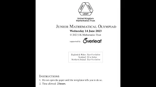 UKMT Junior Olympiad 2023