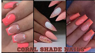 33+ Spring Coral Nail Designs | Acrylic Coral Nail Art 2023