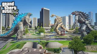 Godzilla vs. Mechagodzilla, Skeleton Godzilla Epic Fight ( GTA V Mods )