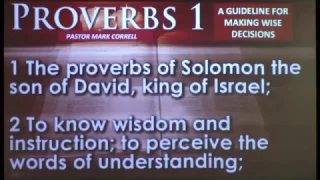 Study of Proverbs - "Chapter 1 vs. 1-19"