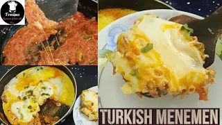 How to make Menemen (Turkish Eggs Dish With Cheese and Tomato Sauce) T-recipes|Turkish breakfast