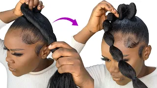 😱 I Tried This Bubble Hairstyle on Myself Using Braid Extension