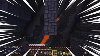 God bridging over a mega Ravine in my Minecraft Survival world