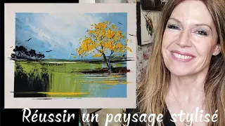 RÉUSSIR FACILEMENT UN PAYSAGE STYLISÉ par Nelly LESTRADE