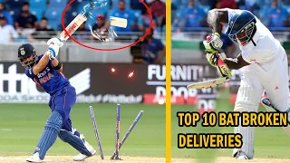 top 10 bat broken in cricket | 10 Bat Broken Deliveries By Pace Bowlers |