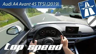 Audi A4 Avant 45 TFSI (2019) on German Autobahn - POV Top Speed Drive