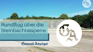 Flug über die Steinbachtalsperre nach der Flutkatastrophe