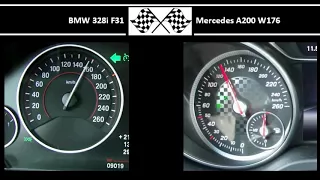 BMW 328i F31 VS. Mercedes A200 W176 - Acceleration 0-100km/h