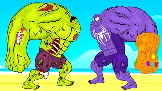 Evolution of HULK ZOMBIE Vs Evolution of SPIDER THANOS : Who Will Win?| SUPER HEROES MOVIE ANIMATION