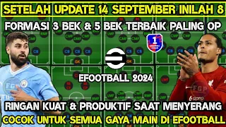 INILAH 8 FORMASI 3 BEK & 5 BEK TERBAIK PALING OP & KUAT DI EFOOTBALL 2024 SETELAH KE UPDATE V3.0.0