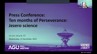 #AGU21 Press conference: Ten months of Perseverance: Jezero science