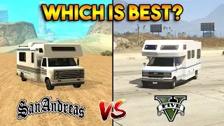 GTA 5 CAMPER VS GTA SAN ANDREAS JOURNEY : WHICH IS BEST?