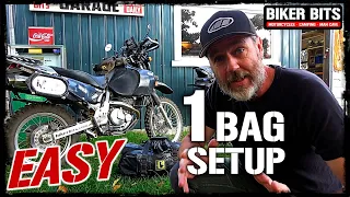 Motorcycle Camping Easy 1 Bag Setup