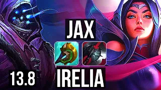 JAX vs IRELIA (TOP) | 8 solo kills, 12/2/6, Legendary, 500+ games | KR Master | 13.8