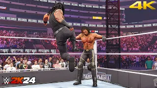 WWE 2K24 - Roman Reigns vs. Seth Rollins - No Holds Barred Match | PC [4K60]