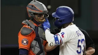 MLB 2023: Rangers benches clear after Adolis Garcia gets hit by pitch