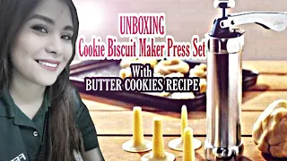 UNBOXING & HOW TO USE COOKIE BISCUIT MAKER PRESS SET (with Butter Cookies Recipe) Tutorial