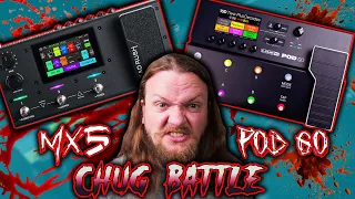 CHUG BATTLE!! Line 6 POD GO vs. Headrush MX5!